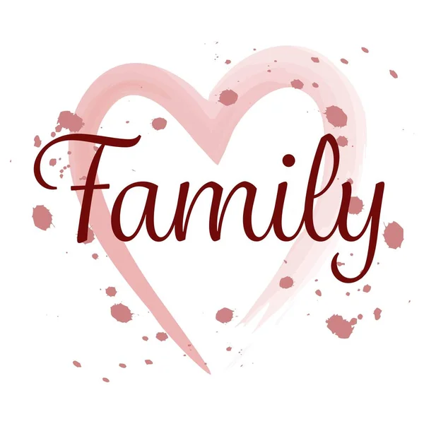 Aquarelle Coeur Famille Symbole — Image vectorielle
