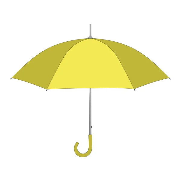 Paraguas Amarillo Objeto Dibujado Mano — Vector de stock