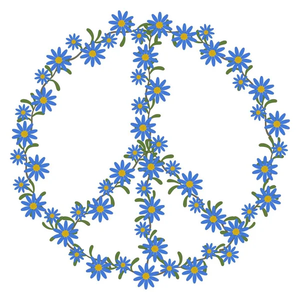Синя Рожева Квітка Символ Миру — стоковий вектор