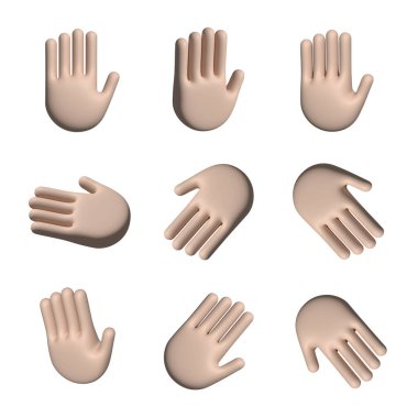 Light skin hands 3D rendering