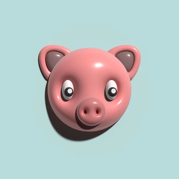 Pig head 3D rendering