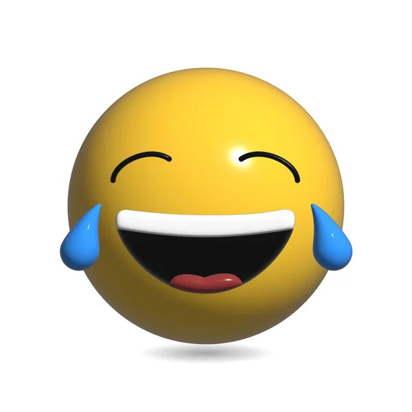 Laughing Yellow Face Rendering — Stock Photo, Image