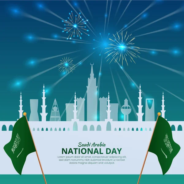 Saudi Arabia National Day Social Media Banner — Vetor de Stock