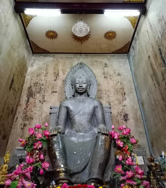 Phra Nakhon Ayutthaya Thailand Jan 2020 Photograph Ancient Buddha Image — Zdjęcie stockowe