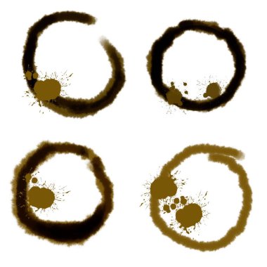 set of watercolor paint, blots, and stains of water isolated on a white background. stain illustration.
