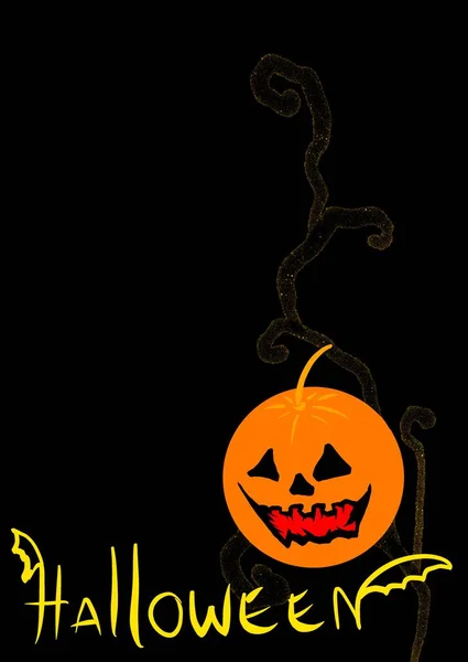 Pumpkin Jack Lantern Black Background — Stok fotoğraf