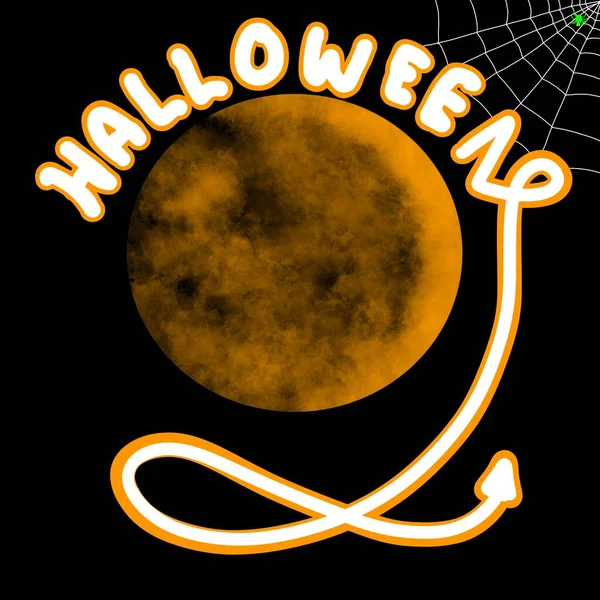 Illustration Neon Sign Background Text Halloween — Stock Photo, Image