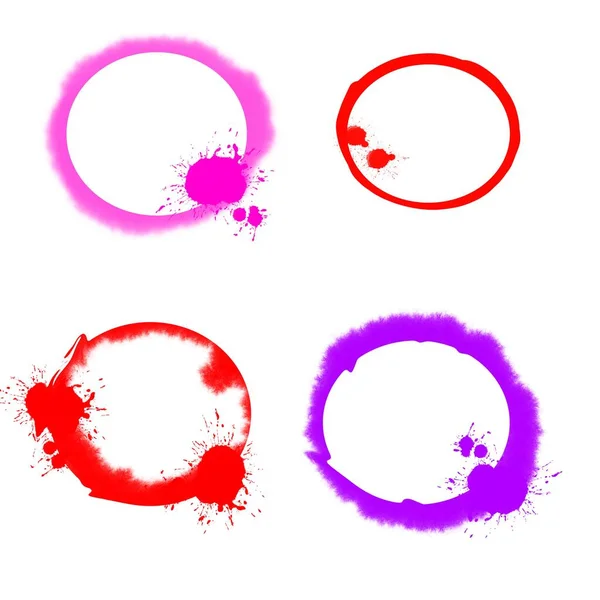 set of watercolor paint, blots, and stains of water isolated on a white background. stain illustration.