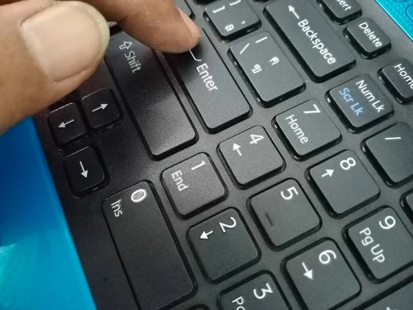 Computer Programmers Hackers Type Codes Laptop Keyboards Break Attack Systems — 图库照片