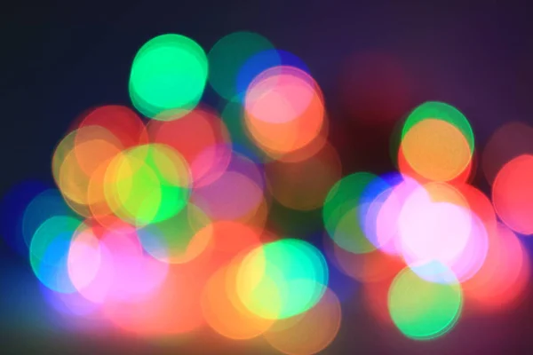 Fondo Abstracto Efecto Bokeh Borroso Luces Navidad Multicolores — Foto de Stock
