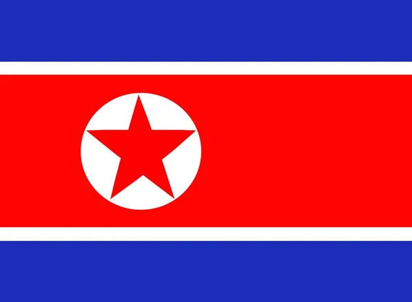 The national flag of North Korea