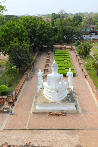 Templo Buddha Cidade Tailândia Wat Yai Chaimongkol Ayutthaya — Fotografia de Stock