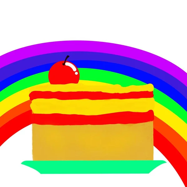 Ілюстрація Торта Веселкою — стокове фото
