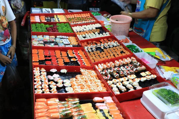 Kanom Jeen Curry Fish Balls Yaowarat Night Markett Bangkok Thailand — Stock Photo, Image