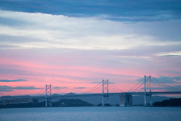 Enjoy Beauty Sunset Seto Bridge Japan — 图库照片
