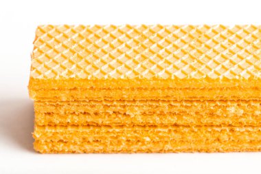 Vanilyalı gofret ya da makro mercekli bisküvi.