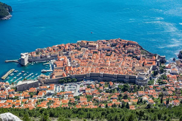Shot Dubrovnik Croatia Old Town Walls Sea — 스톡 사진