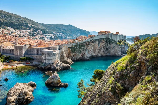 Shot Dubrovnik Croatia Old Town Walls Sea — Stock Fotó