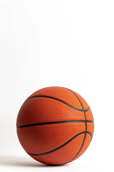 Orange Basketball Plain White Background — Fotografia de Stock