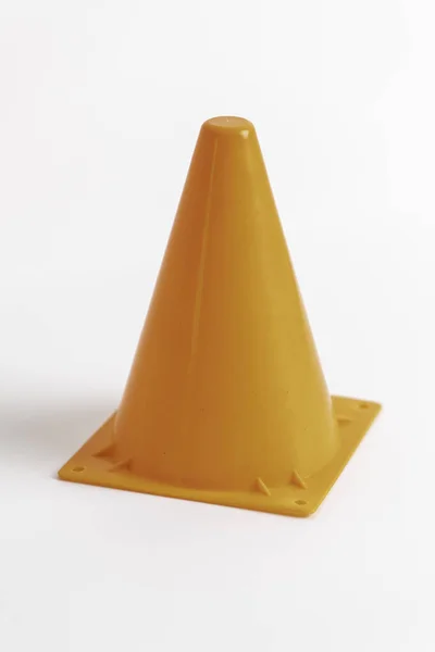 Orange Cone Potentially Used Traffic White Background — Stockfoto
