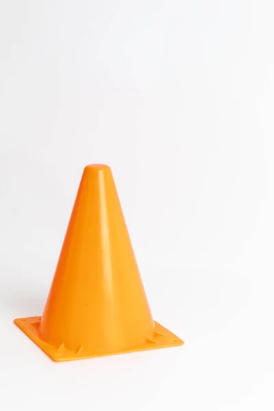 Orange Cone Potentially Used Traffic White Background — Stock Photo, Image