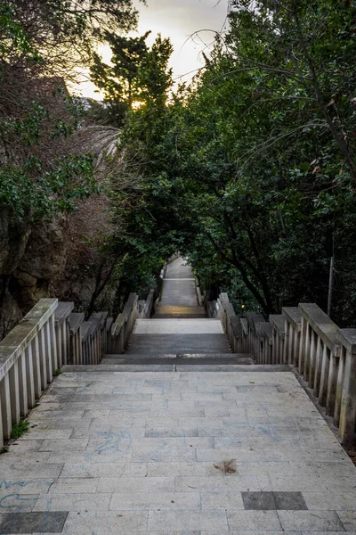 Stone Walkway Stairs Made Stone Nature Surrounding — Fotografia de Stock