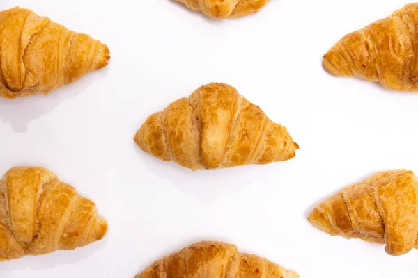 Croissants Pattern Surface White — Stock Photo, Image