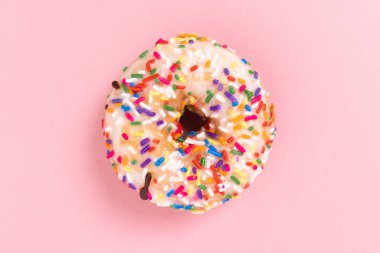 Doughnut or donut on a simple background