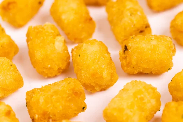 Tater Tots Laid Out White Background — Foto Stock