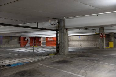 Fully empty parking garage in a city