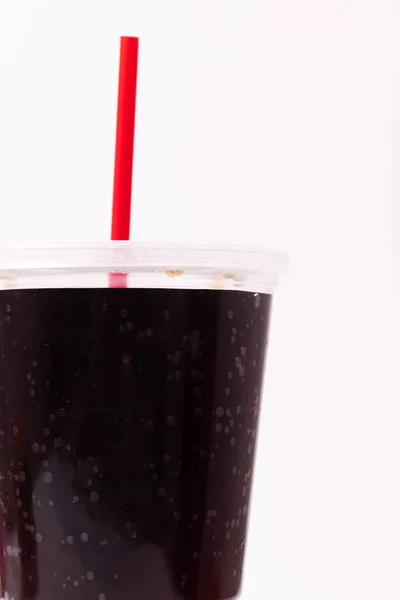 Soda Pop Plastic Cup Straw Royaltyfria Stockfoton