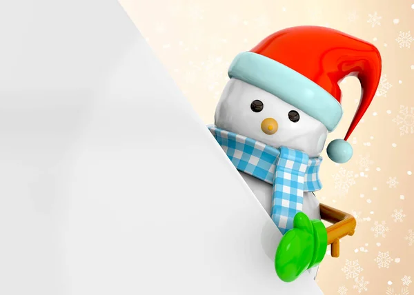 Boneco Neve Natal Renderizar — Fotografia de Stock