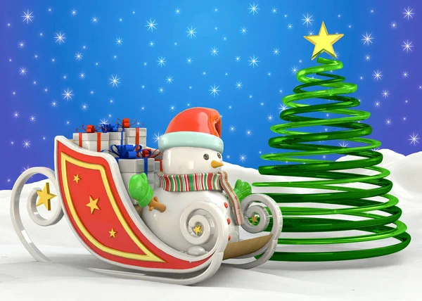 Christmassy Sleigh Render — Stock Photo, Image