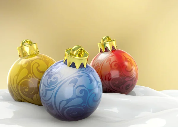 クリスマスボール 3Dレンダリング — ストック写真