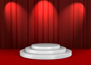 Renkli Arkaplanda Yuvarlak Podyum - 3D