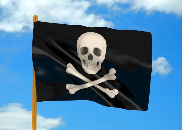 Bandera Pirata Render — Foto de Stock