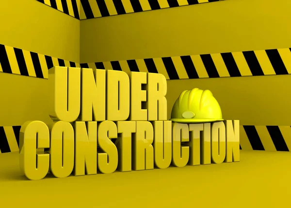 Construction Auf Gelbem Hintergrund — Stockfoto