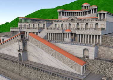 Tanrıça Fortuna Primigenia 'nın Tapınağı - Palestrina - 3 boyutlu