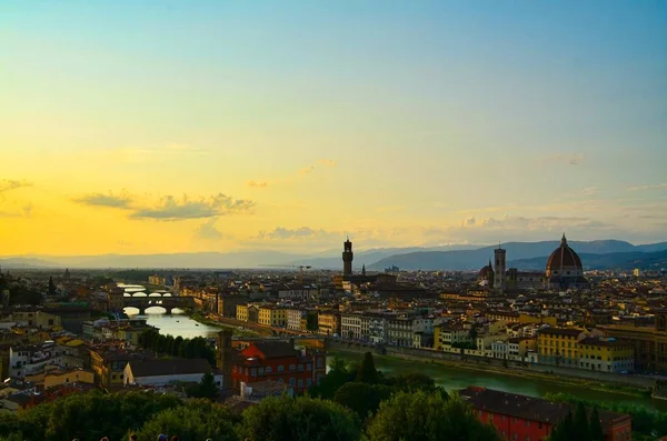 Magnificent Florence Twilight Lights Italy — Stock Photo, Image