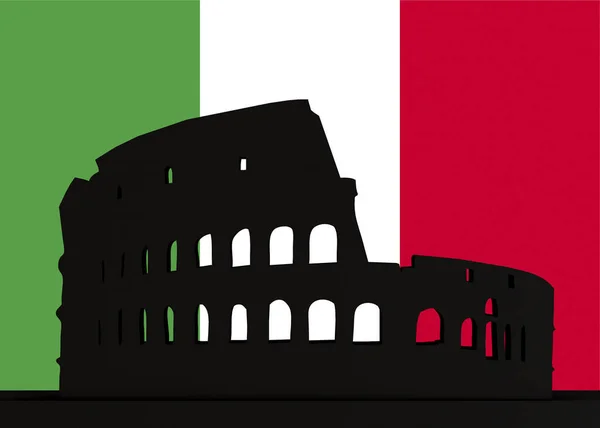 Colosseum Italië Vlag — Stockfoto