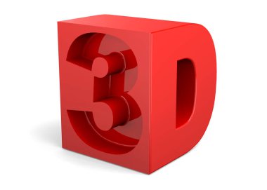 3B kırmızı metin oluşturucu