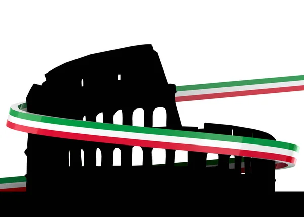 Colosseum Italië Vlag — Stockfoto