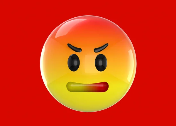Emoticon Irritado Ícone — Fotografia de Stock