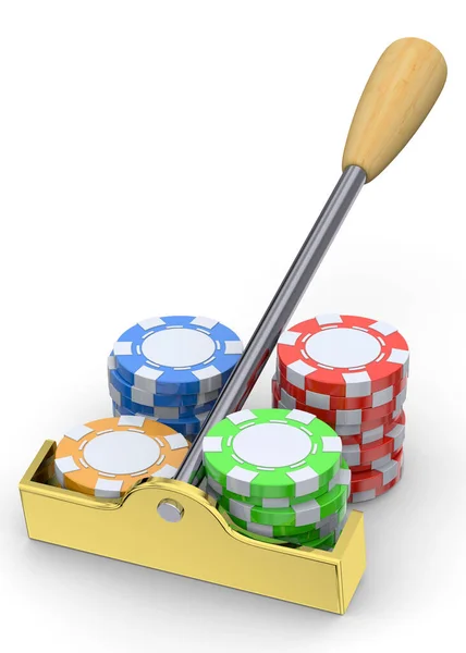 Beyaz Arkaplanda Poker Çipleri — Stok fotoğraf