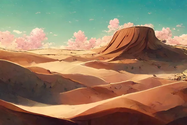 illustration of a Beautiful desert landscape scene