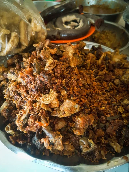 Gorengan Babi Fried Food Made Pork Innards Which Processed Balinese — Stockfoto