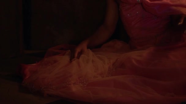 Sad Princess Fainted Floor While Getting Failed Her Husband Dark — Vídeos de Stock