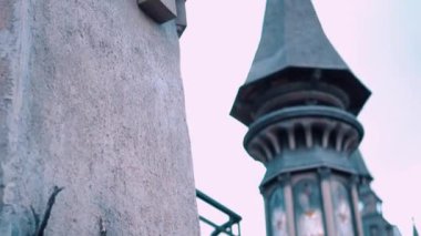 A Castle with decorations like the Disney fantasy ad royals architecture on a brown wall