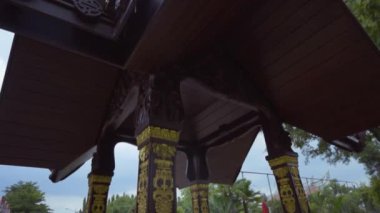 An Ornament of a Chinese Temple with oriental architecture at the China Town