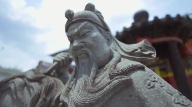 An Ornament of a Chinese Temple with oriental architecture at the China Town